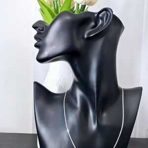 18k real solid saudi white gold flat necklace size 16